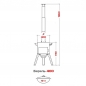 Preview: Utschak "Berel 400" Ofen Uchag für Kasan Wok Feuerofen Durchmesser 40 cm mit Rohr Aschewanne