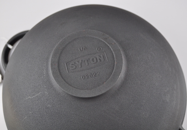 Preview: 3,5 Liter WOK aus Gusseisen mit Holzgriff ohne Deckel Pfanne Gusswok Wokpfanne