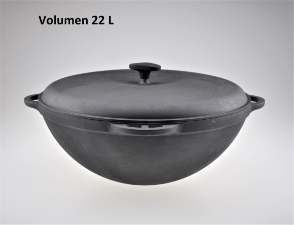 22 Liter Kazan aus Gusseisen mit Deckel