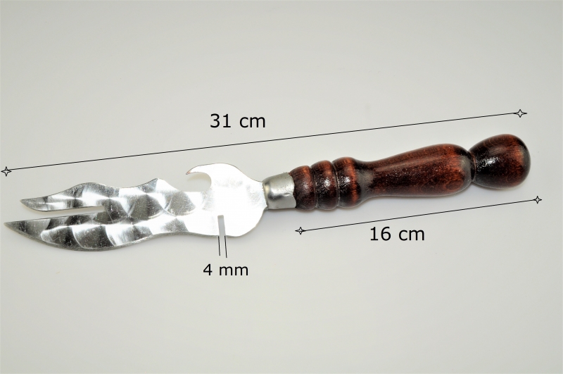 Grillmesser, Schaschlikmesser, Messer Holzgriff aus lackierter Buche mit Niete