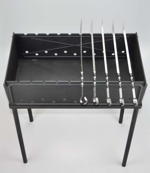 Mangal Schaschlik Grill aus Gusseisen Reisegrill zerlegbar mit Tragetasche