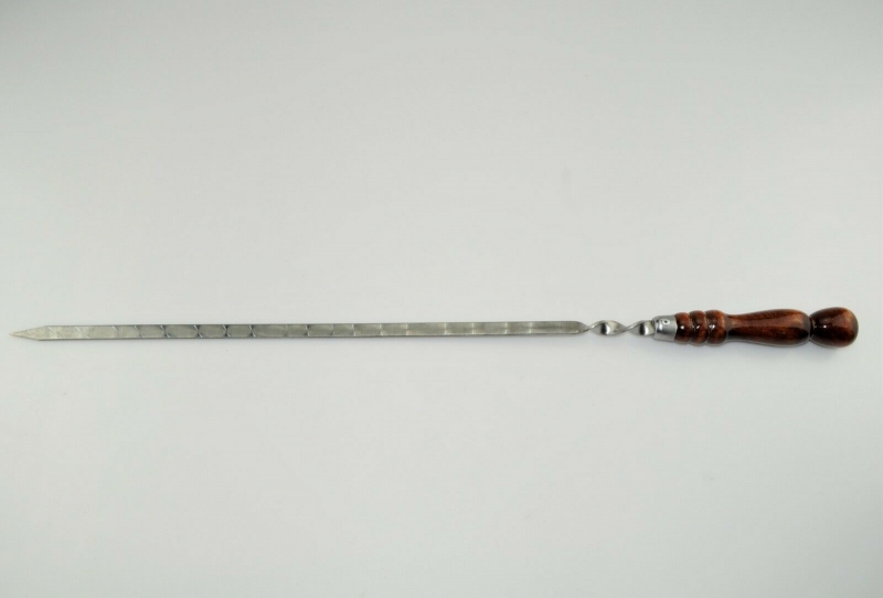 Schaschlikspieße, Schampura Stahlstärke 3mm, Grillspieß mit Holzgriff