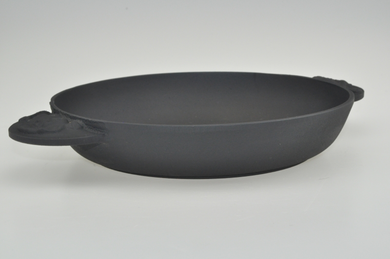 20 cm Bratpfanne Servierpfanne Portionpfanne Platte mit dekorativen Gussgriffen "Gemüse" aus Gusseisen