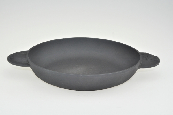 20 cm Bratpfanne Servierpfanne Portionpfanne Platte mit dekorativen Gussgriffen "Huhn" aus Gusseisen