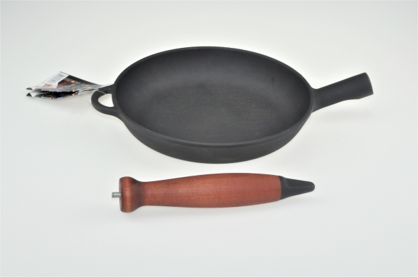 20 cm Pfanne aus Gusseisen mit Holzgriff PREMIUM