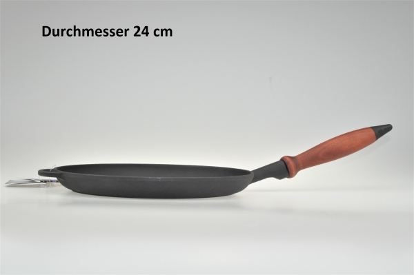 24 cm Pfannkuchen Crepespfanne aus Gusseisen PREMIUM