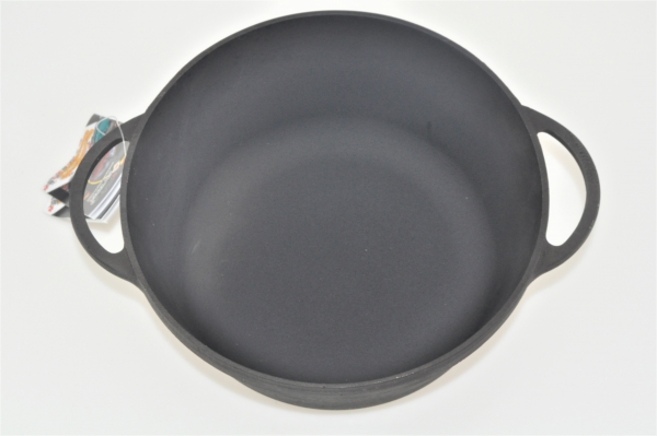 Preview: 5,5 Liter Schmortopf Topf aus Gusseisen ohne Deckel Bratentopf Bräter