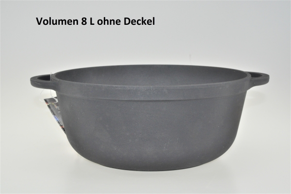 8 Liter Schmortopf Topf aus Gusseisen ohne Deckel Bratentopf Bräter