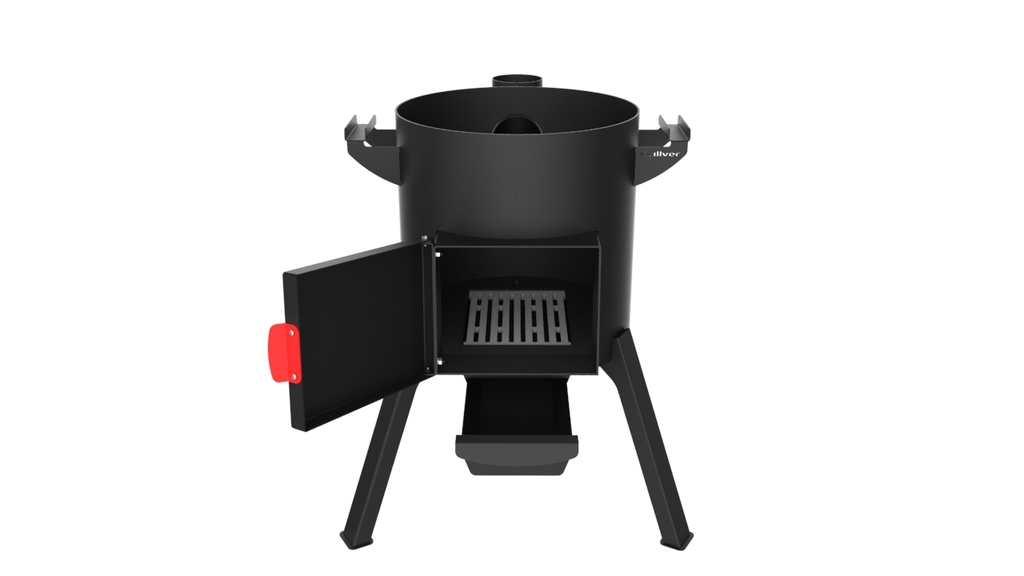 Utschak Feuerofen 8-10 Liter - Feuertonne Für Camping & Outdoor | Mit Schornstein Für Kasan