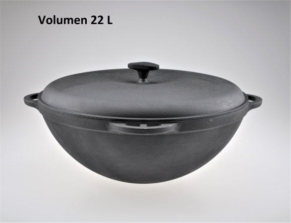 22 Liter Kazan aus Gusseisen mit Deckel