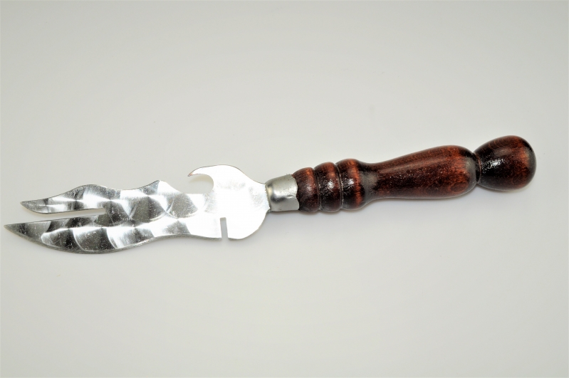 Grillmesser, Schaschlikmesser, Messer Holzgriff aus lackierter Buche mit Niete