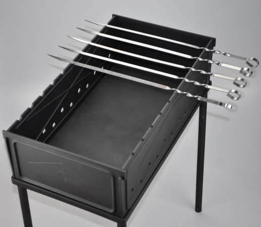 Mangal Schaschlik Grill aus Gusseisen Reisegrill zerlegbar mit Tragetasche