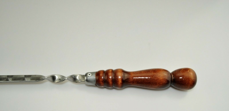 Schaschlikspieße, Schampura Stahlstärke 3mm, Grillspieß mit Holzgriff