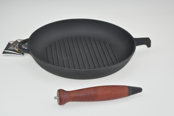 26 cm Grillpfanne Bratpfanne aus Gusseisen