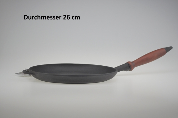 26 cm Pfannkuchen Crepespfanne aus Gusseisen PREMIUM