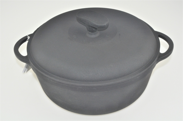 3 Liter Schmortopf Topf aus Gusseisen mit Deckel Bratentopf Bräter